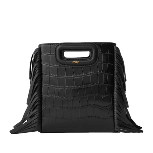 Croco M Fringe Leather Mini Bag - Picture 1 of 5